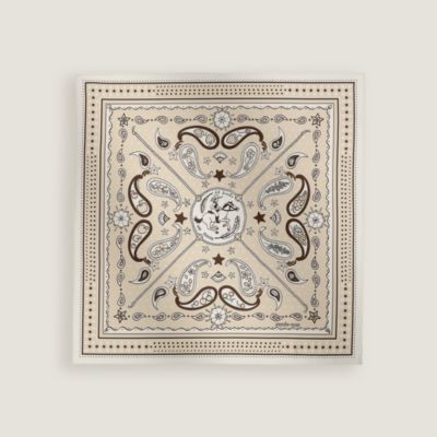 エルメス カレ55 馬のリボン ルージュ×ブラック×ホワイト バンダナ 55